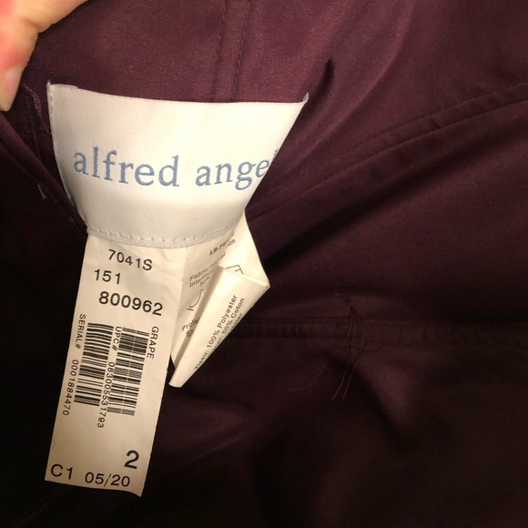 Plum tea length Alfred Angelo bridesmaid dress - Picture 8 of 8